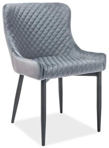 Jedálenská stolička  COLIN B VELVET Farba: Sivá