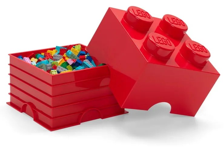 Červený úložný box štvorec LEGO®