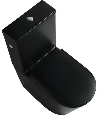 WC kombi Jungborn FLORIEL ONE 64 bez splachovacieho kruhu vč. WC dosky SWN321 (MATT BLACK)