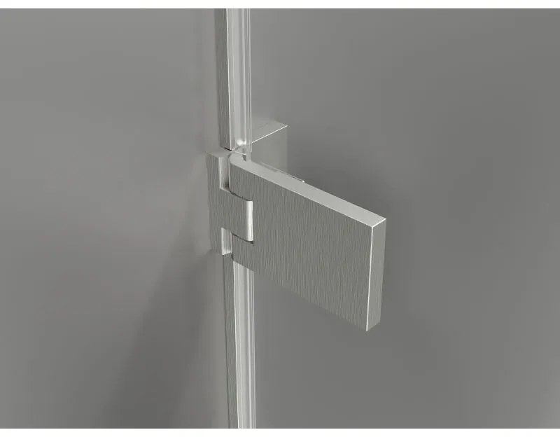 Mexen, Mexen Lunar-F pravé sklápacie sprchové dvere 95 cm, transparentné, brúsený nikel - 836-095-000-97-00-P