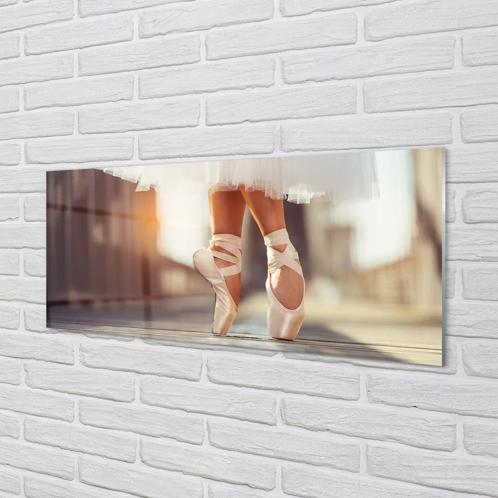 Obraz plexi Biele baletné topánky ženské nohy 120x60 cm