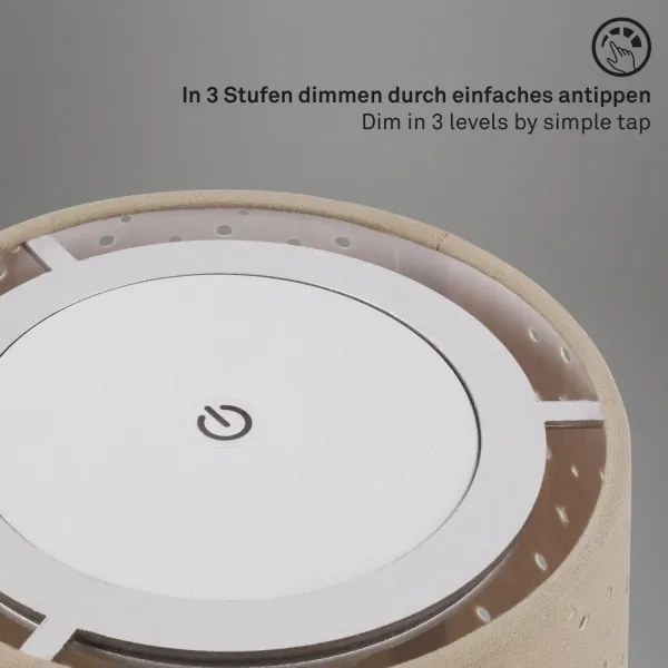 Brilo - LED stmievateľná nabíjacia stolná lampa LOLE LED/3W/5V IP44 strieborná