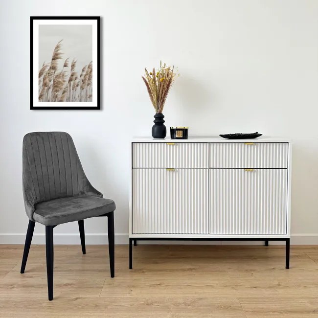 Jedálenská stolička LORIENT zamatová, grafitová