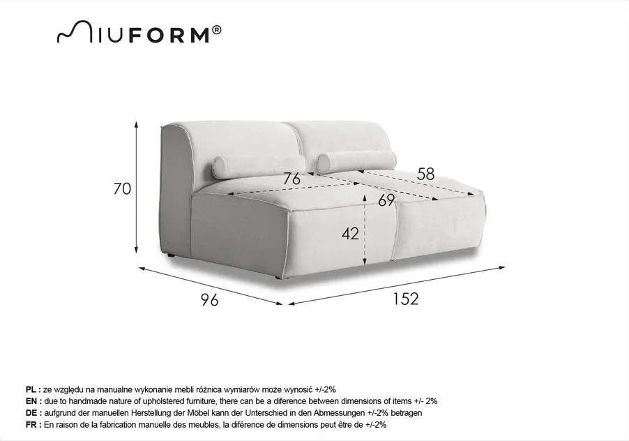Svetlosivá pohovka 152 cm Flex Felix – Miuform