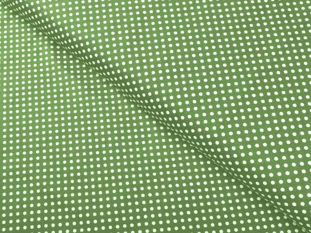 Biante Bavlnená obliečka na vankúš s lemom Sandra SA-336 Biele bodky na zelenom 35 x 45 cm