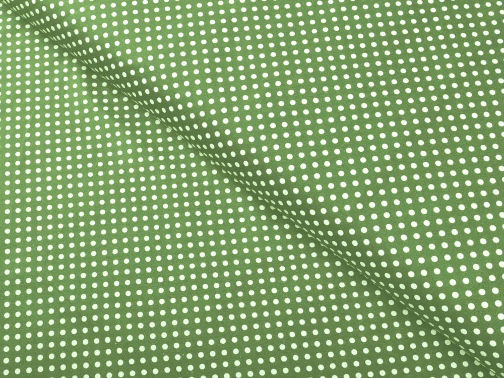 Biante Detské bavlnené posteľné obliečky do postieľky Sandra SA-336 Biele bodky na zelenom Do postieľky 90x140 a 40x60 cm