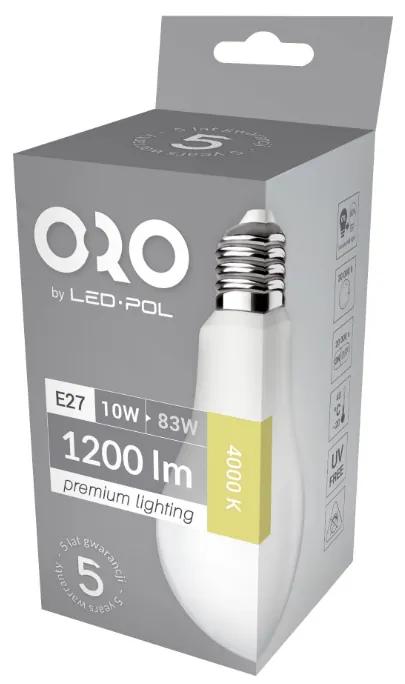 LED žiarovka E27 A60 10W Farba: Denná biela 4000K