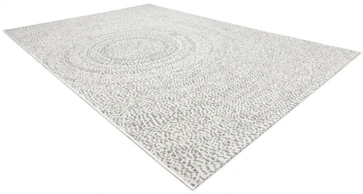 Koberec FLAT SISAL 48832367 Kruhy, bodky  krémovo  / sivý