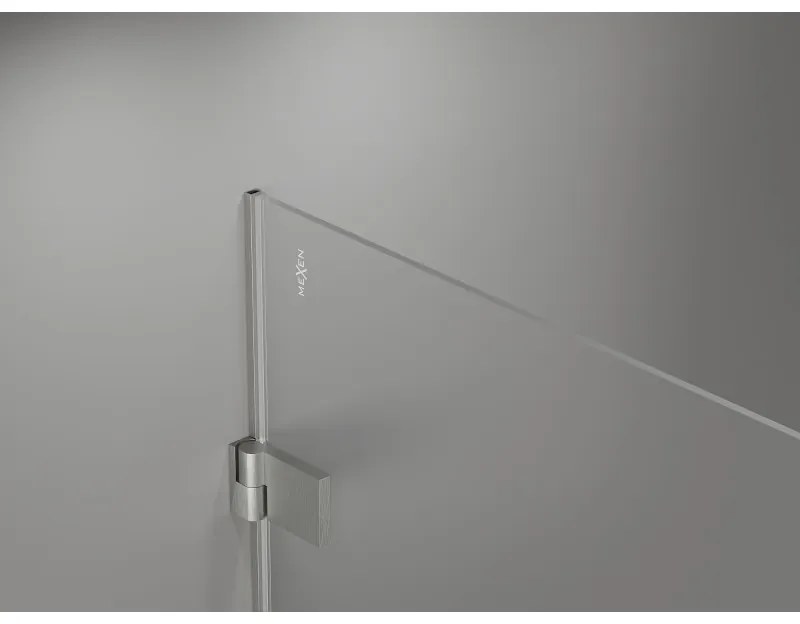 Mexen Lunar-B Duo výklopný sprchový kút 80 x 70 cm, číre sklo, brúsená oceľ, 832-080L-070P-97-00