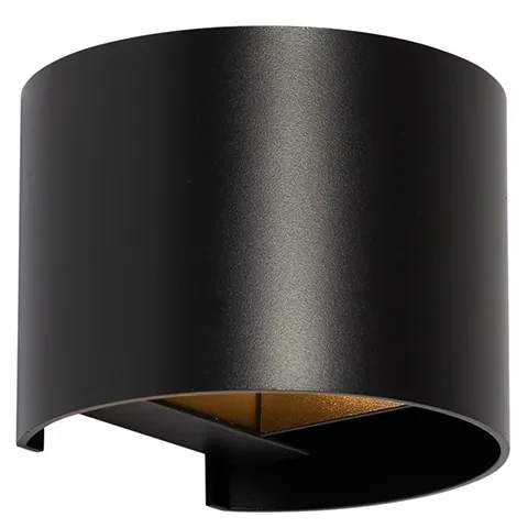 Moderná nástenná lampa čierna okrúhla - Edwin