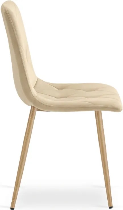 Krémová zamatová stolička LIBRA BUTTER CREAM