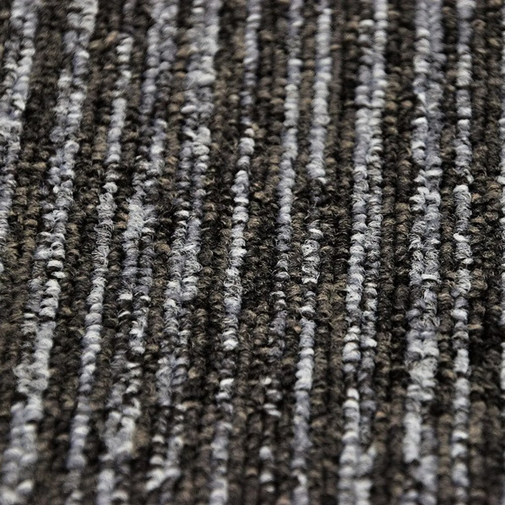 Tapibel, Kobercový štvorec Coral Lines 60345-50 šedo-čierny 50 x 50 cm, chodba / predsieň