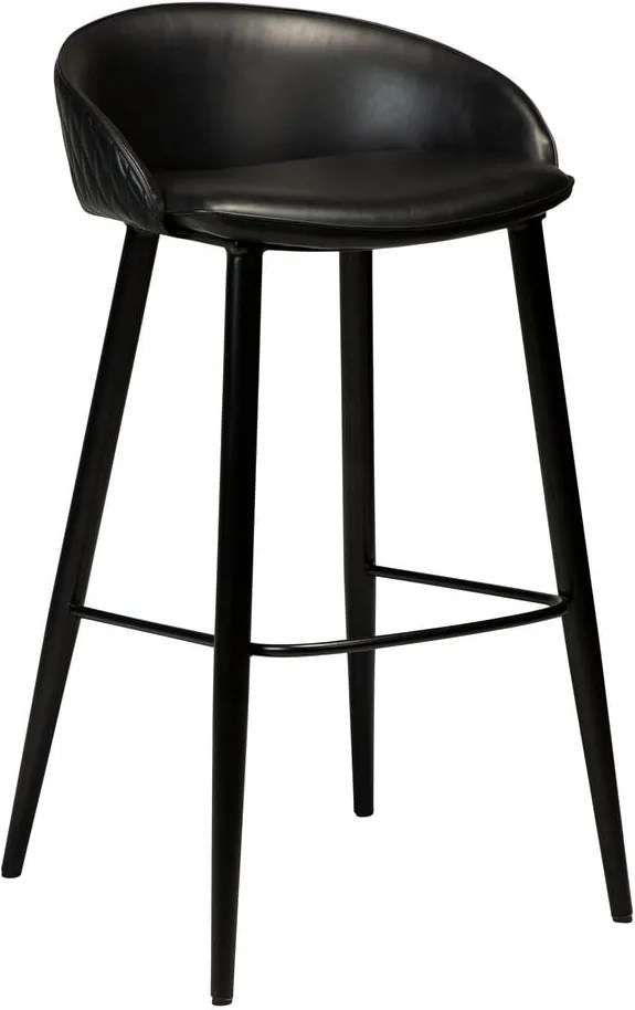 Čierna barová stolička v imitácii kože DAN-FORM Denmark Dual, výška 91 cm