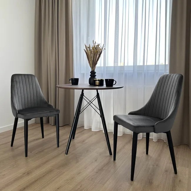 Jedálenská stolička LORIENT zamatová, grafitová