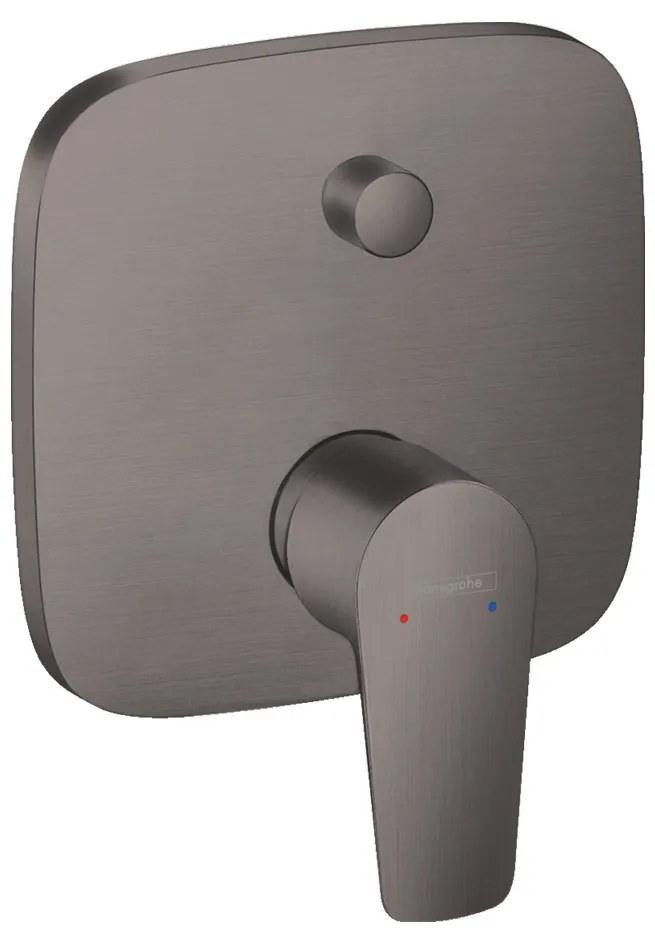 Hansgrohe Talis E, páková vaňová batéria pod omietku s prepínačom pre 2 telesá, kefovaná čierna chrómová, HAN-71745340