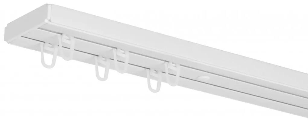 Dekodum PVC stropná lišta dvojitá biela Dĺžka koľajnice (cm): 400, Typ prichytenia: Háčiky
