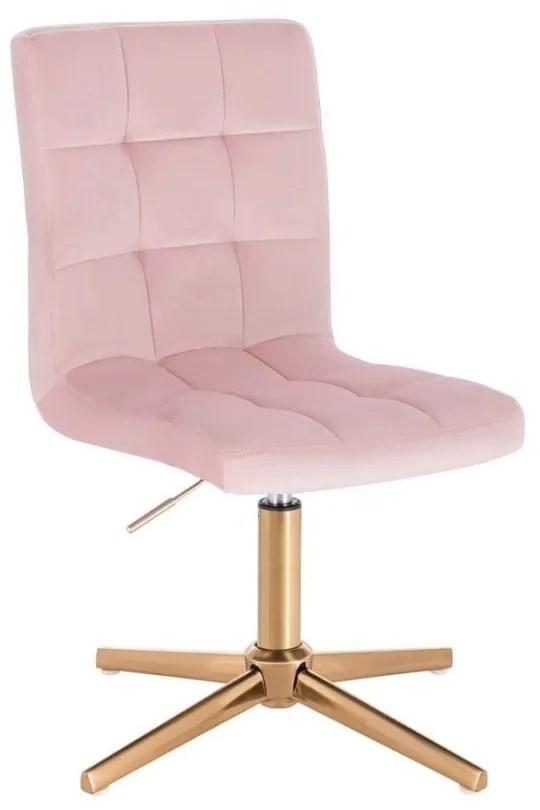 LuxuryForm DESIGN Stolička TOLEDO VELUR na zlatom kríži - ružová