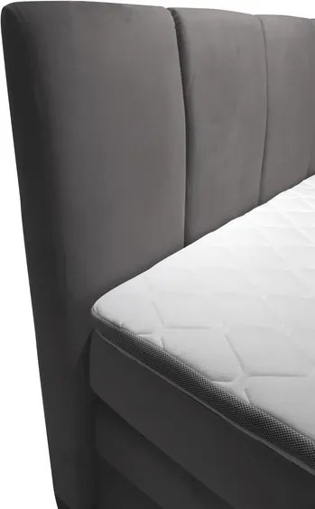 Posteľ boxspring Fresco 180x200 cm, tmavo šedá látka