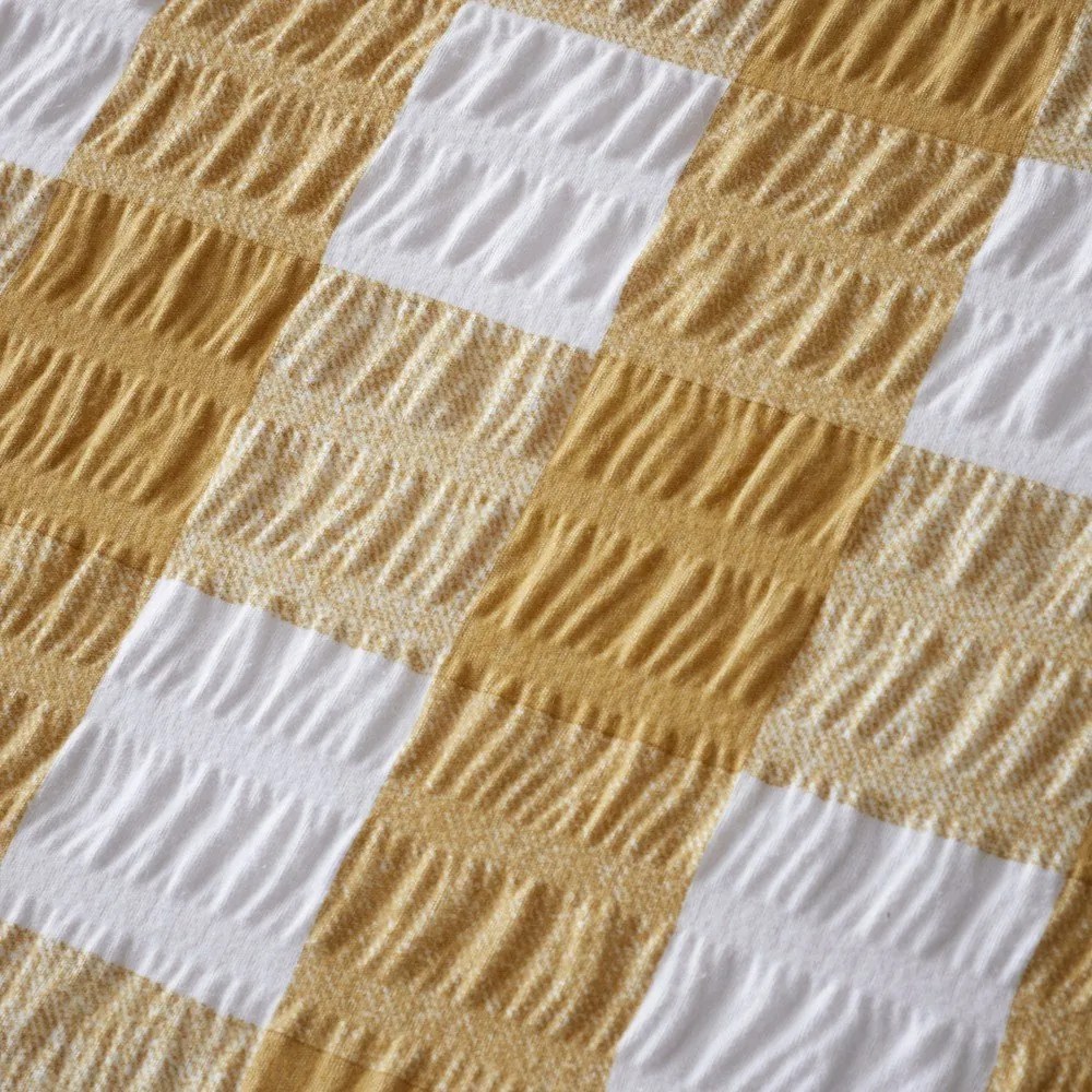 Žlté flanelové obliečky na jednolôžko 135x200 cm Gingham Check – Catherine Lansfield