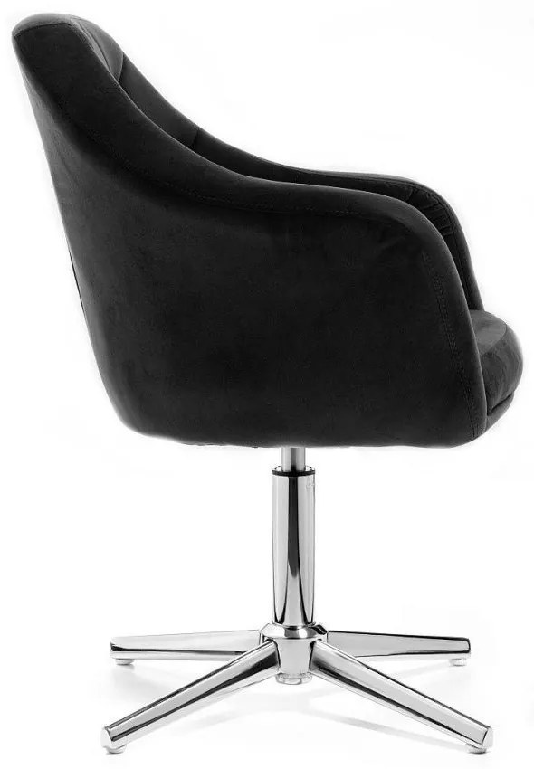 LuxuryForm DESIGN Kreslo ANDORA VELUR na striebornom kríži - čierne