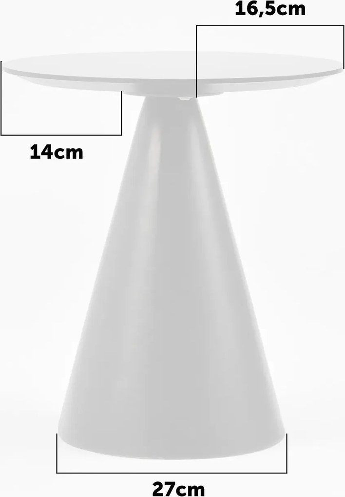 Odkladací stolík Florence 40 cm z masívu biely