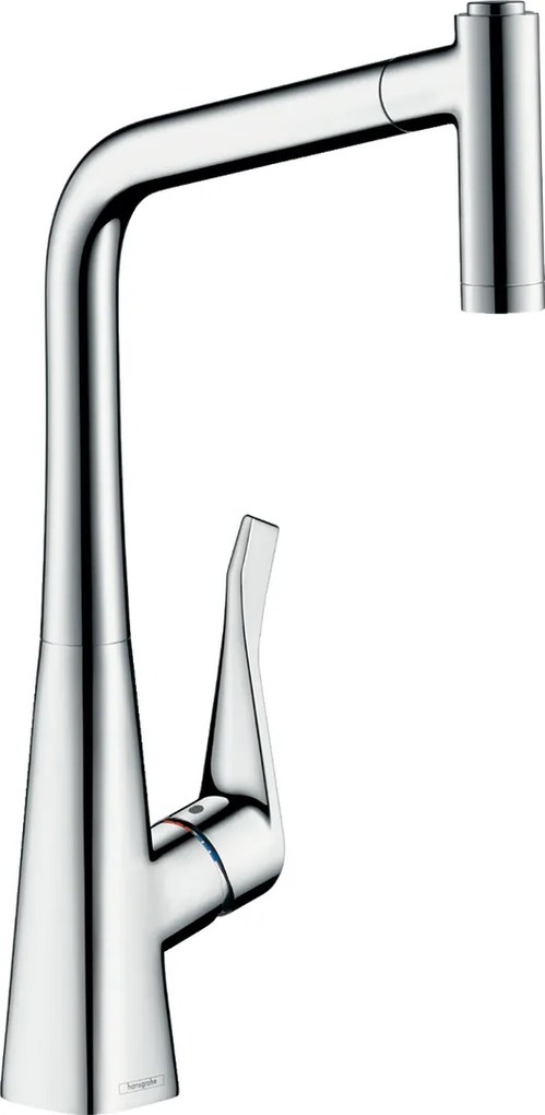 Hansgrohe Metris New, páková kuchynská batéria 320 s vyťahovacou spŕškou, chrómová, HAN-14820000