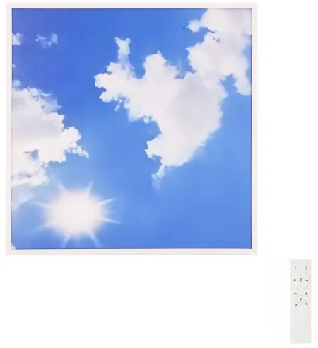 Brilagi-LED Stmievateľné svietidlo SLIMFRAME LED/58W/230V 60x60 cm strieborné/modré+diaľkové ovládanie