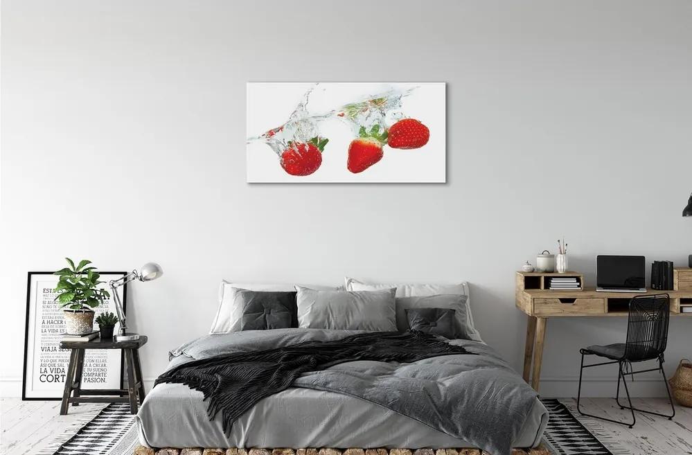 Obraz canvas Water Strawberry biele pozadie 120x60 cm