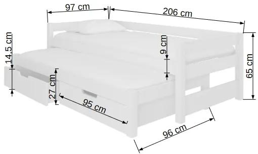 Rozkladacia detská posteľ 200x90 cm. Vlastná spoľahlivá doprava až k Vám domov. 1052110