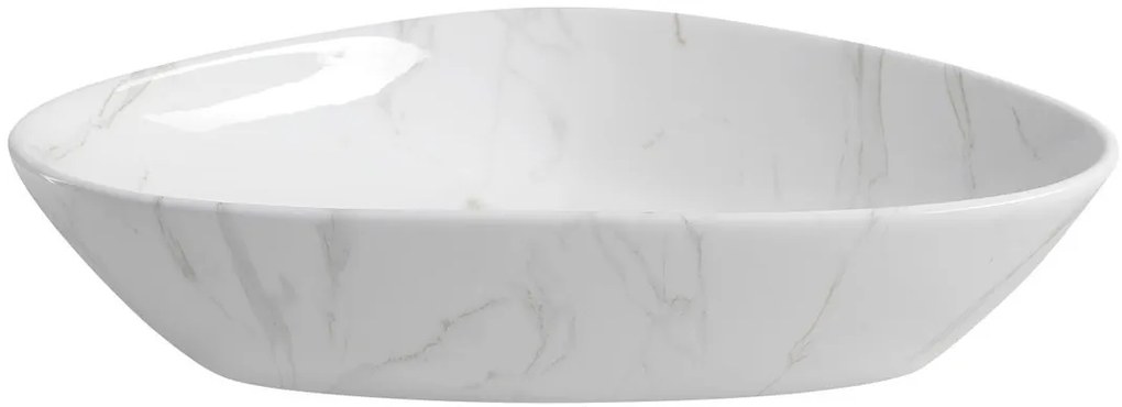 Sapho Sapho, DALMA keramické umývadlo na dosku 58,5x39 cm, imitácia kameňa-carrara, MM217