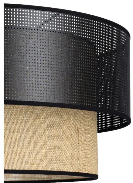 Prisadený luster BORHO 1xE27/60W/230V čierna/juta