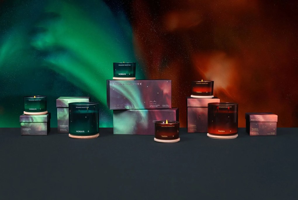 SKANDINAVISK Darčeková sada mini sviečok Fire and Light – 2 x 90 g