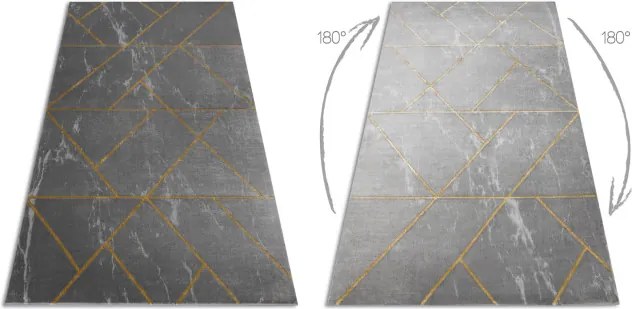 Koberec EMERALD exkluzívny 1012 glamour, styl geometrický, marmur sivý / zlatý