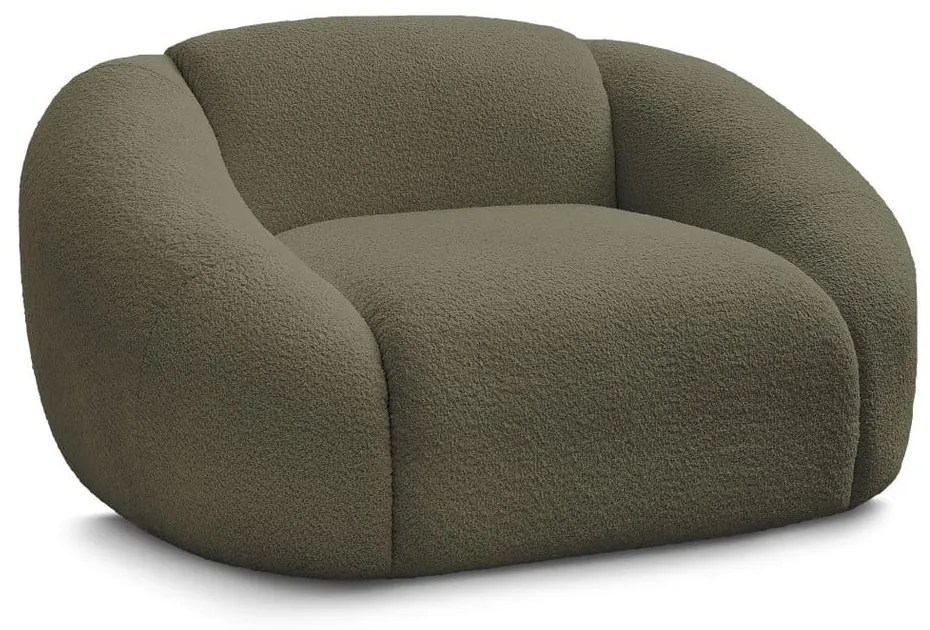 Zelené kreslo z textílie bouclé Tina – Bobochic Paris