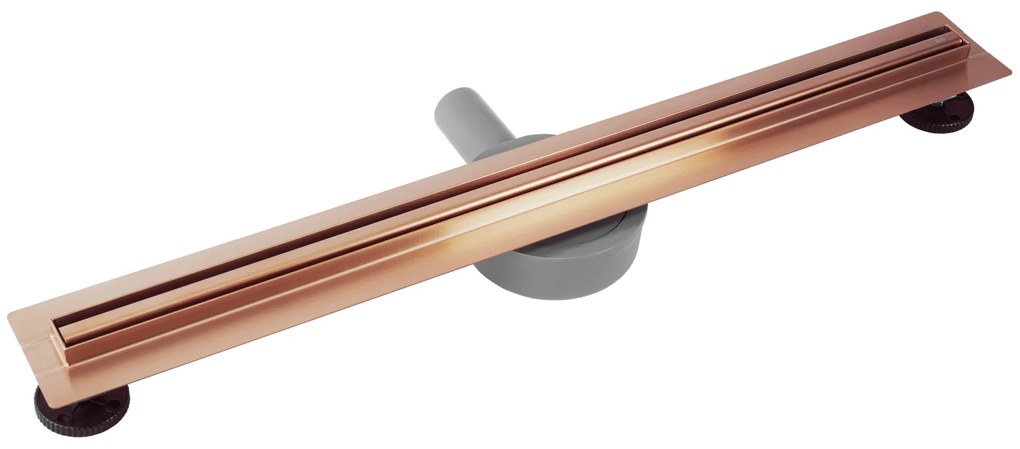 Rea Neox Pro Slim, sprchový odtokový žľab 70cm s otočným sifónom o 360stupňov, medená matná, REA-G4806