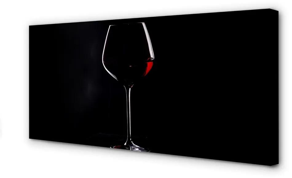 Obraz canvas Čierne pozadie s pohárom vína 100x50 cm