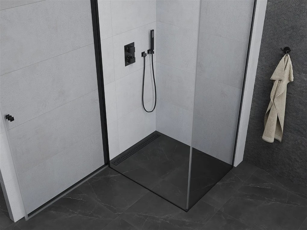 Mexen PRETORIA sprchovací kút 70x120cm, 6mm sklo, čierny profil-číre sklo, 852-070-120-70-00