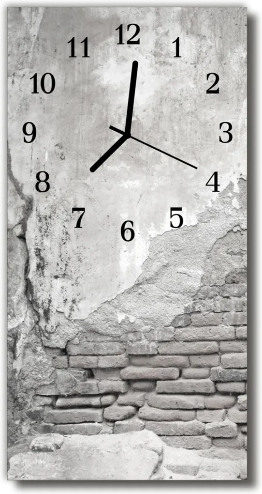 Sklenené hodiny vertikálne  šedá stena