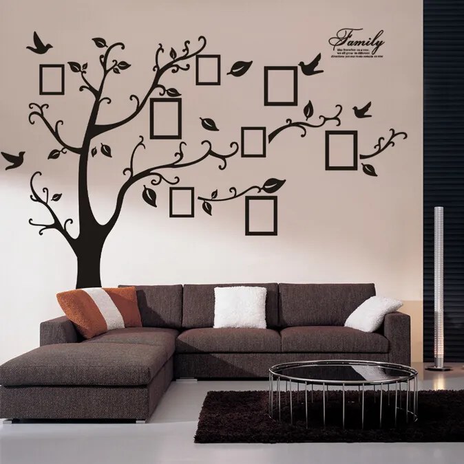Samolepka na stenu "Velký strom s fotkami" 180x250 cm