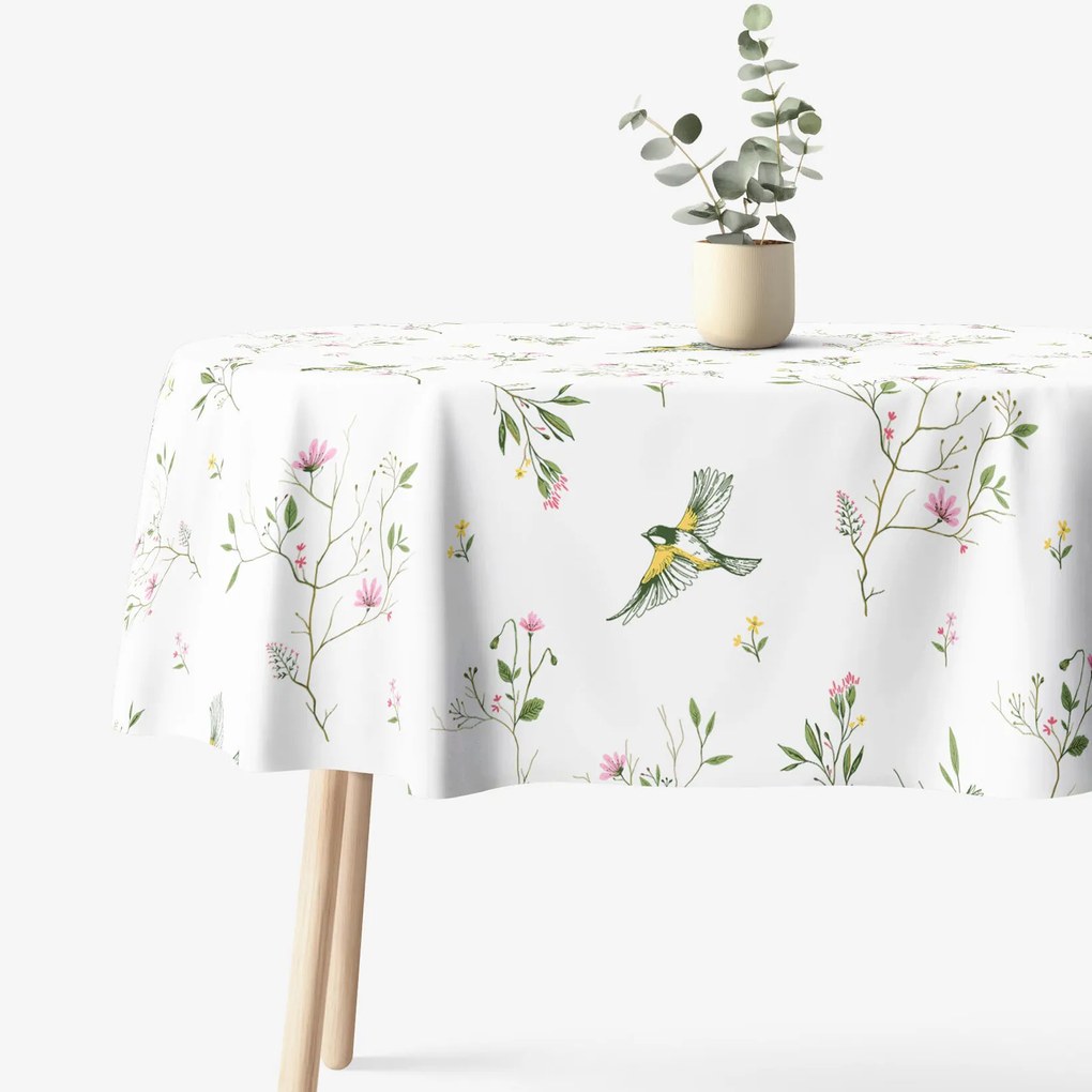 Goldea oválny obrus 100% bavlnené plátno - život v prírode 140 x 280 cm