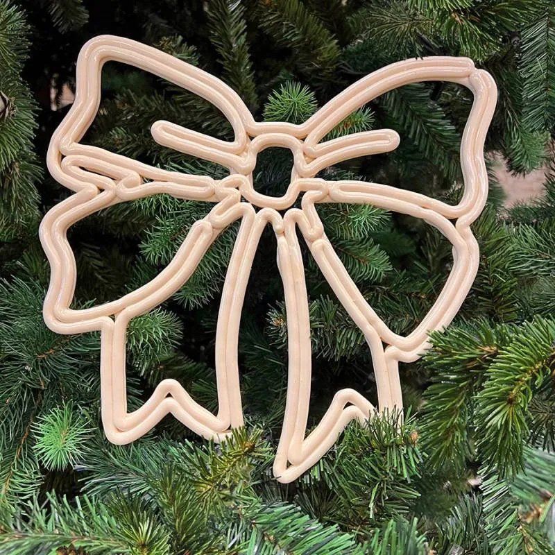 DECOLED Vianočná mašľa, 30 cm, biela