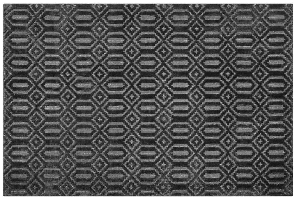 Viskózový koberec 140 x 200 cm tmavosivý ADATEPE Beliani