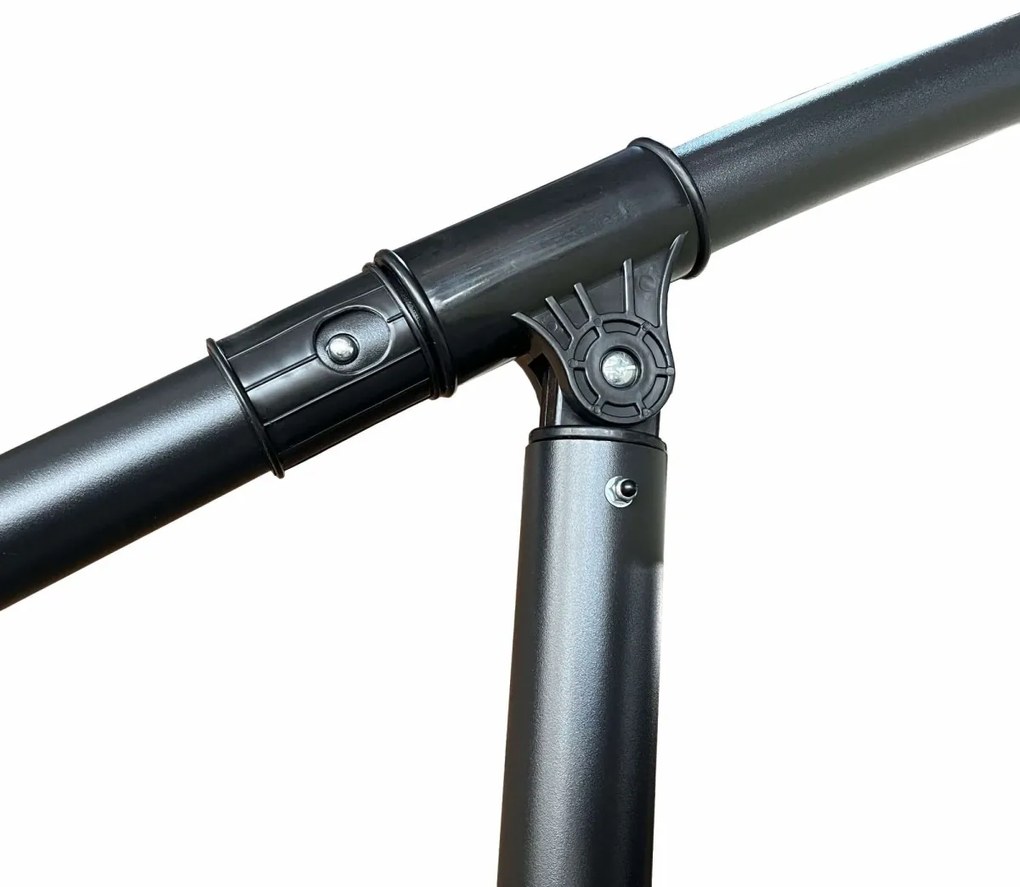 Záhradný slnečník MILIN s LED osvetlením 300 cm svetlosivý