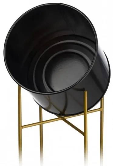 Kovový kvetináč OSLO 95x17 cm čierna/zlatá