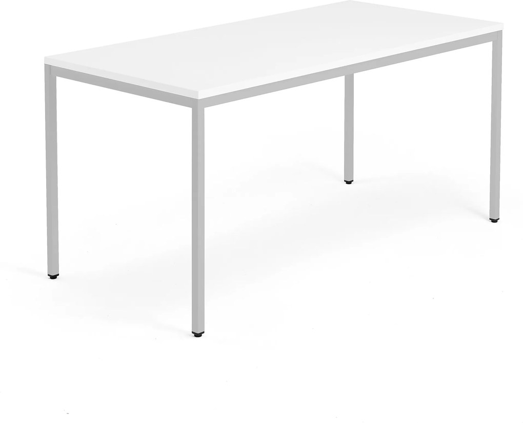 Kancelársky pracovný stôl Modulus, 1600x800 mm, biela/strieborná