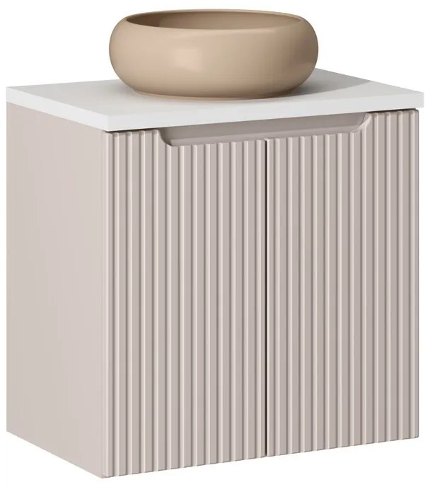 Závesná skrinka Nova Cashmere Wiki I s doskou 60 cm kašmírová/biela