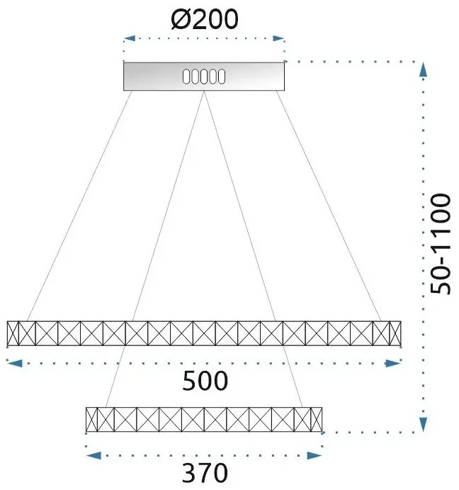 Stropné svietidlo na diaľkové ovládanie APP773-2CP strieborné