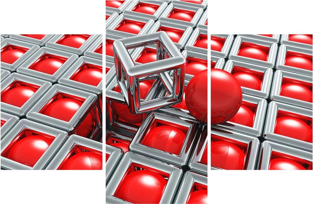 Obraz - 3D metalická abstrakcia (90x60 cm)