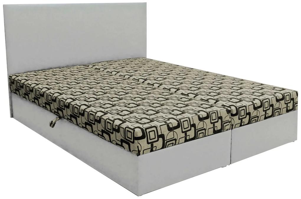 Manželská posteľ 180 cm Trachalio (biela + čiernobéžová) (s matracom). Vlastná spoľahlivá doprava až k Vám domov. 621101