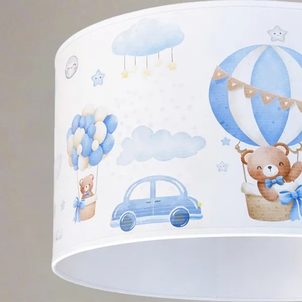 Brilagi - LED detský luster na lanku BOBO 1xE27/60W/230V, priemer 35 cm, modrý/medvedíky